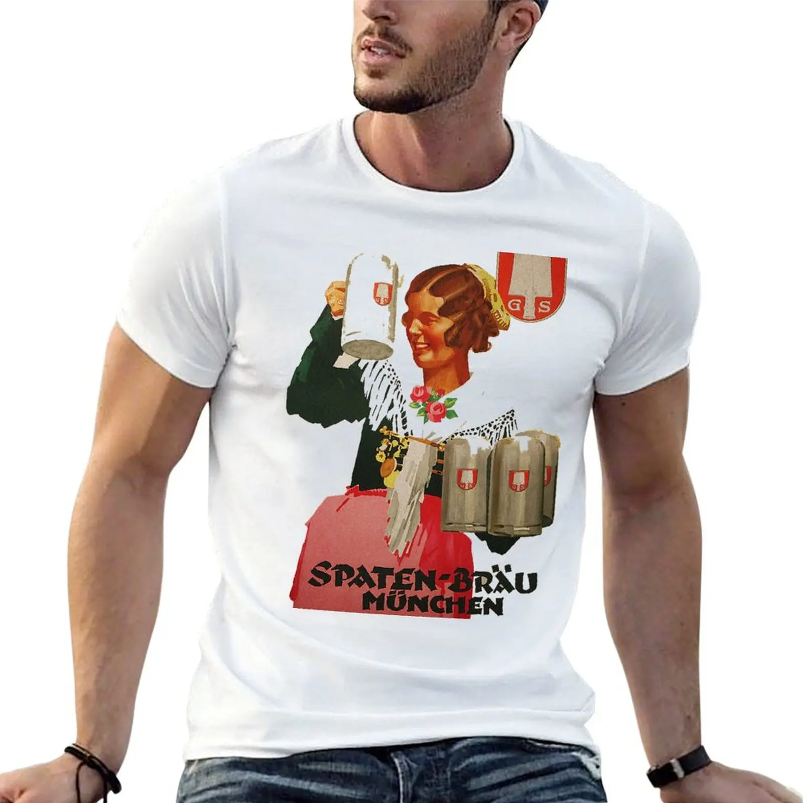

Beer, for shirts Munich Vintage T-Shirt Spaten t tees graphic Brau man t man shirt cotton
