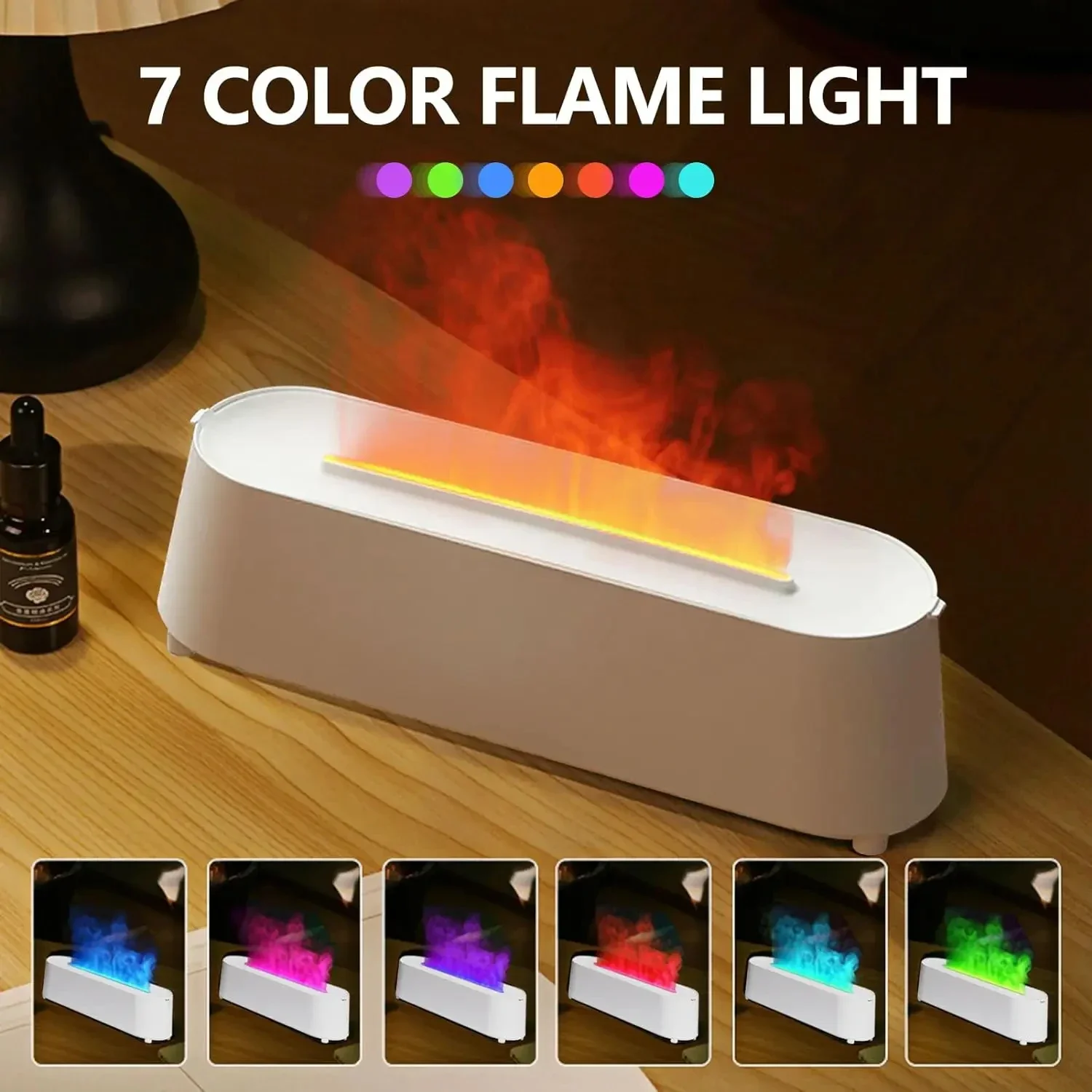 

Powerful and Innovative Ultrasonic Cool Mist Flame Diffuser for Enhanced Space - Quiet Operation, Remote Control, 7-Color LED Ch