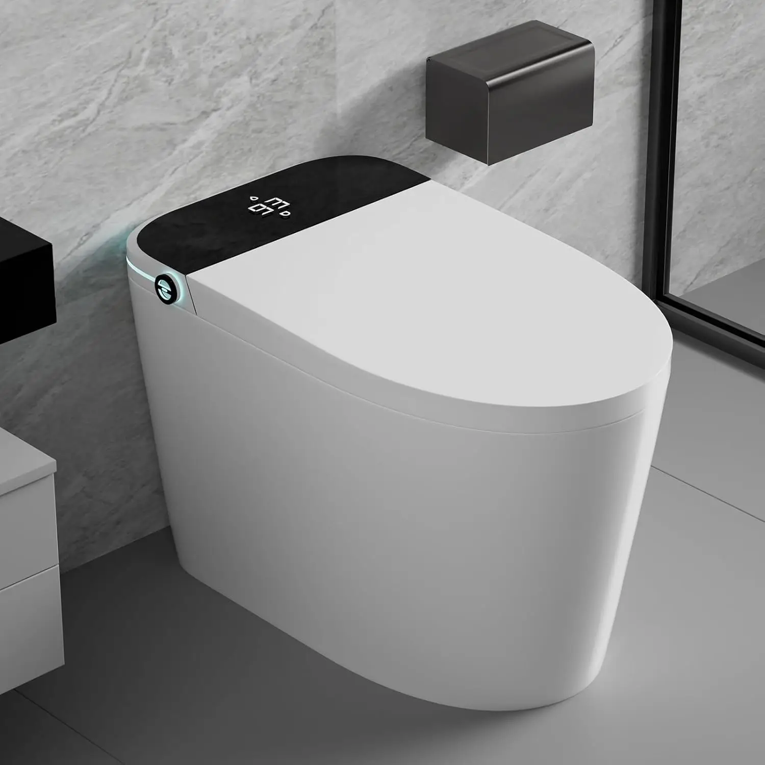 

Smart Toilet With Bidet Seat, Auto Open & Close, Off Seat Auto Flush, Heated Seat