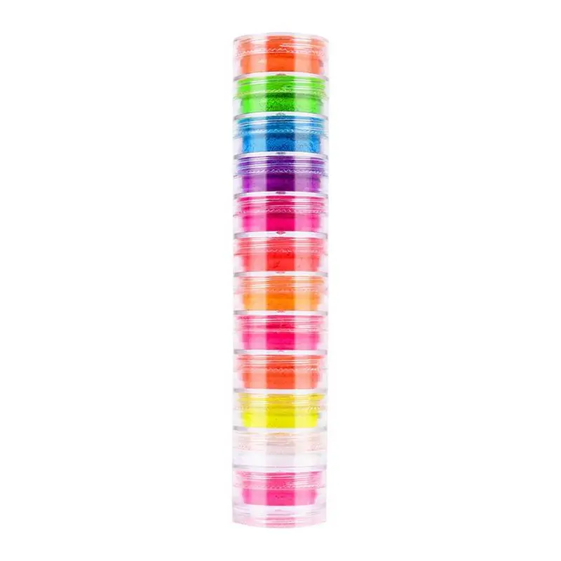 12 Farb malerei Nagel fluor zieren des Pulver DIY langlebige Glitzer Lidschatten Pigment Neon Phosphor Nail Art Dekor Maniküre