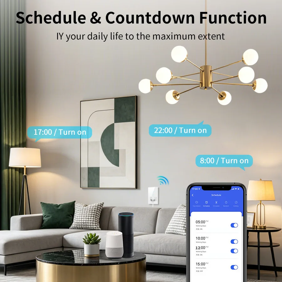 Tuya WiFi Smart Light Switch With Brazil Socket Touch Wall Switch Smart Life APP Remote Control Alexa Google Home 110V 220V image 5