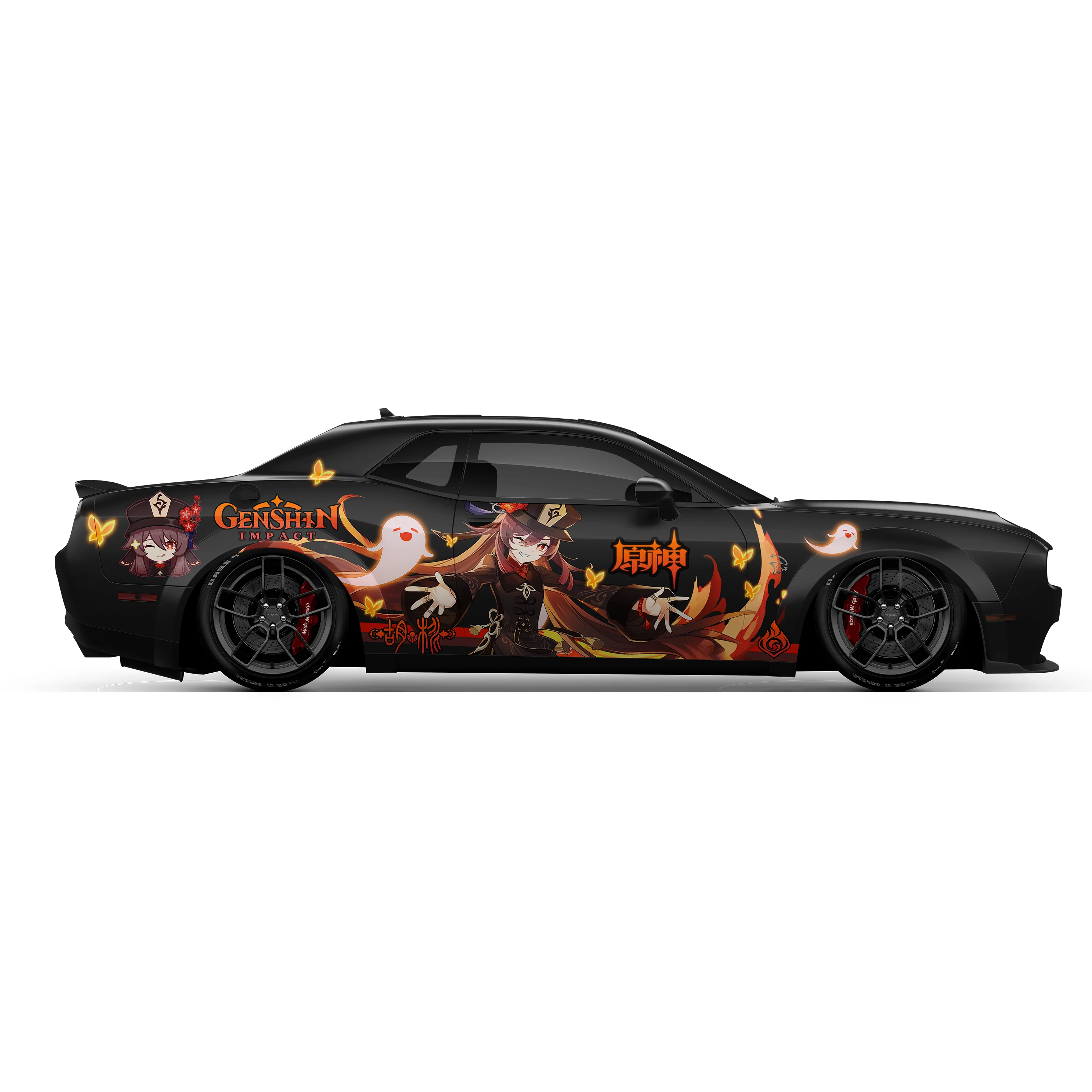Wholesale Genshin Impact Itasha 08 Anime Girl Car Side Wrap Full Color Graphics Vinyl Livery Decal JDM Sticker Fit with Any Cars