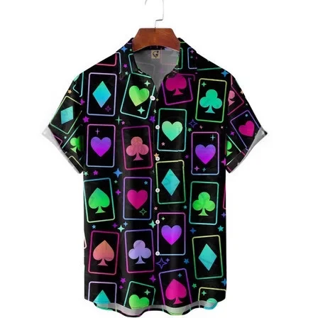 Summer Men's Shirt with Polka Dot 3D Print, Unique Abstract Color Blocking, Loose Fit, Beachwear, Suitable for Everyday Wear.