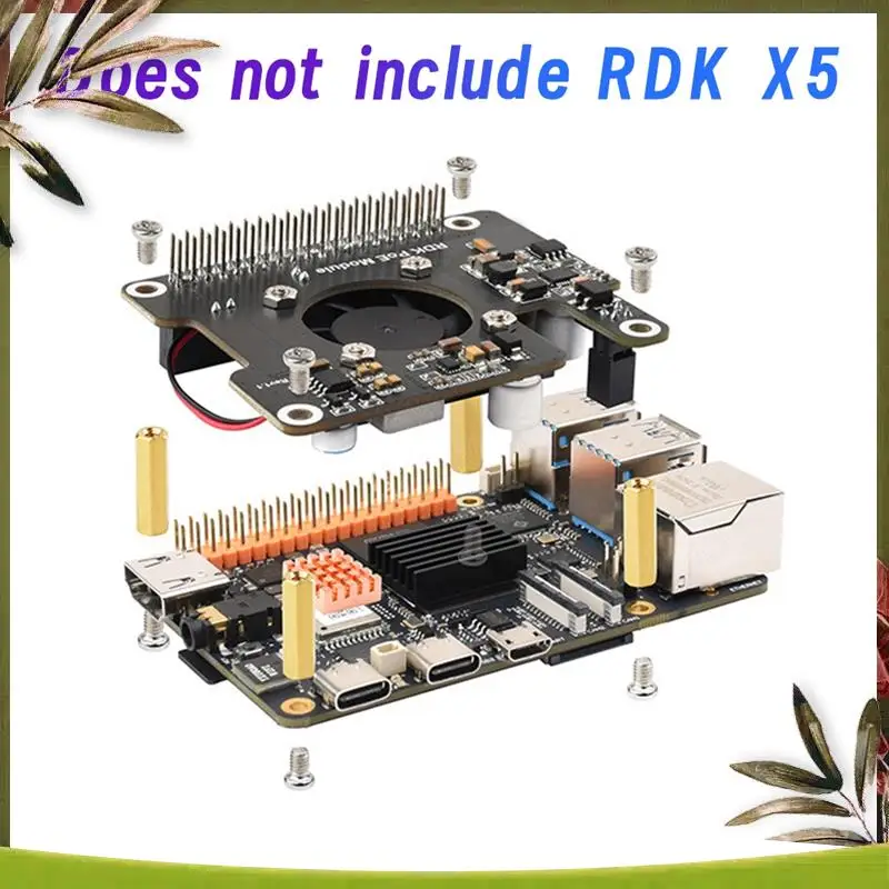 New-For RDK X5 Poe HAT With Fan+Heatsink For D-Robotics RDK X5 Motherboard IEEE 802.3Af/At Expansion Board