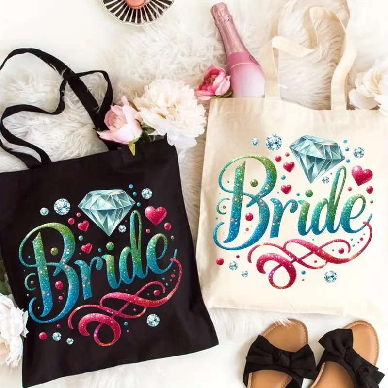 حقيبة حمل زفاف جمالية، بوليستر، سعة كبيرة، طراز بسيط عصري للعروس في الهواء الطلق، الحفلات، السفر، التسوق