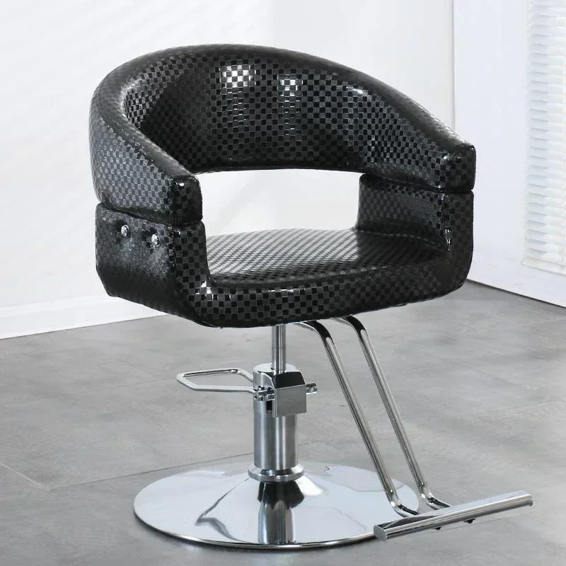 

Vintage Barber Chair Swivel Single Black Leather Nordic Barber Luxury Chair Backrest Taburete Con Ruedas Beauty Salon Furniture