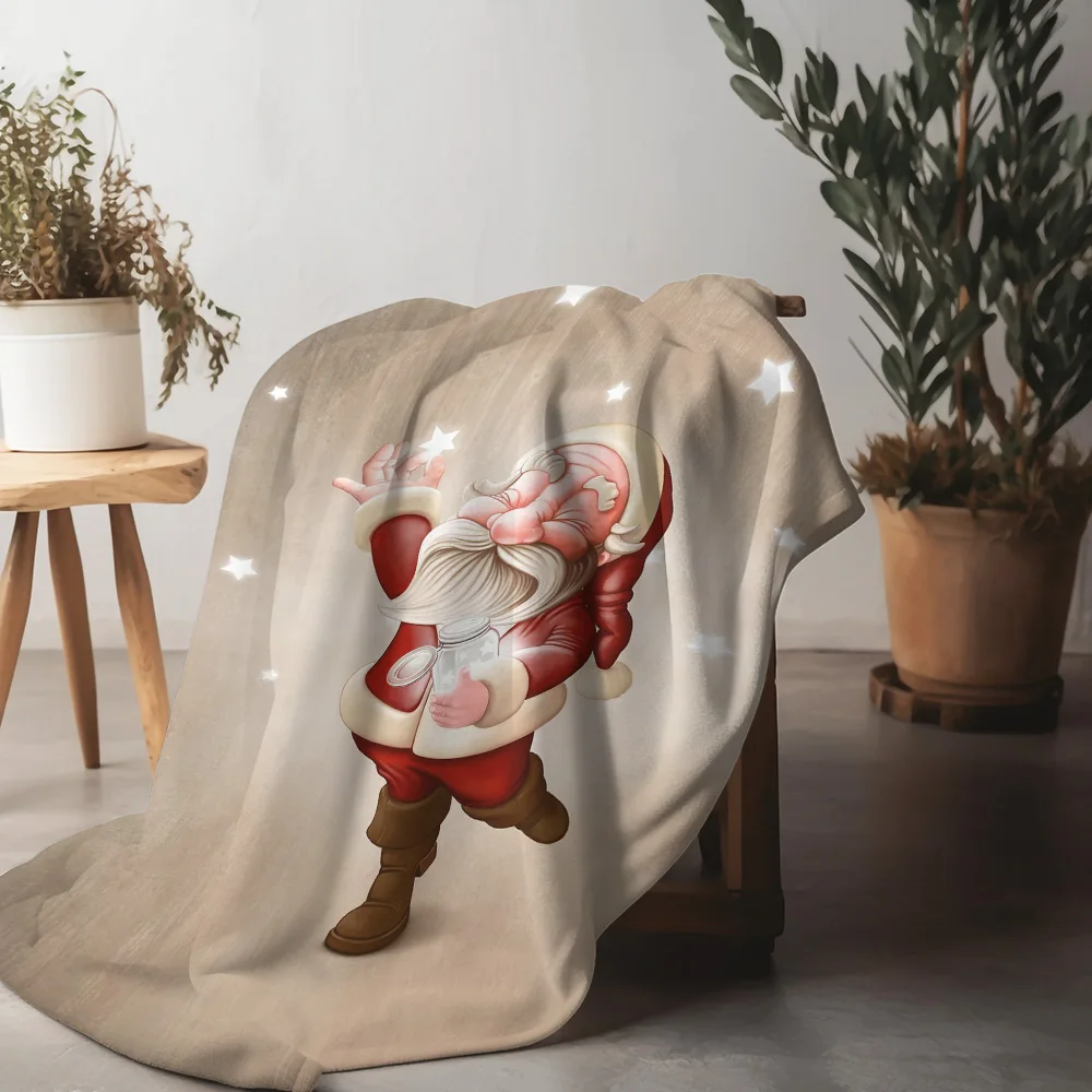 

Милое плюшевое одеяло Tuniu с Санта-Клаусом для дома, дивана-кровати, подарок для комнаты, теплое мягкое одеяло