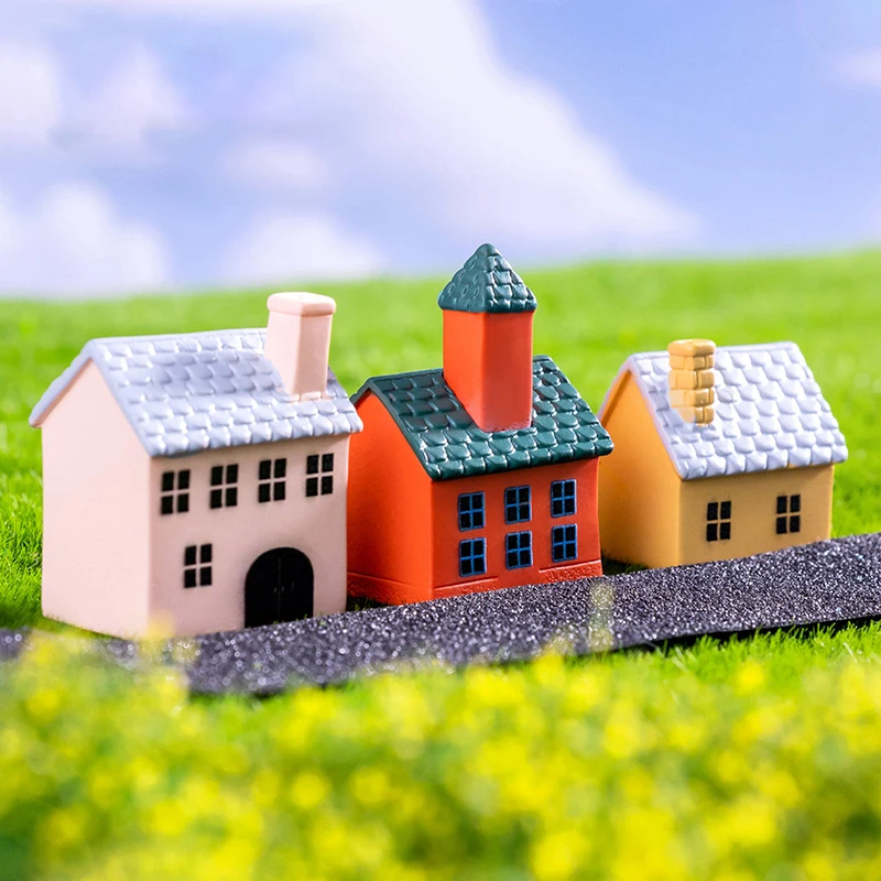 Criativo Moderno Pequena Casa Paisagem Estatueta, Estátua em Miniatura, DIY Decoração Home, Pequenos Ornamentos, Artesanato Bonito, Presentes de Moda