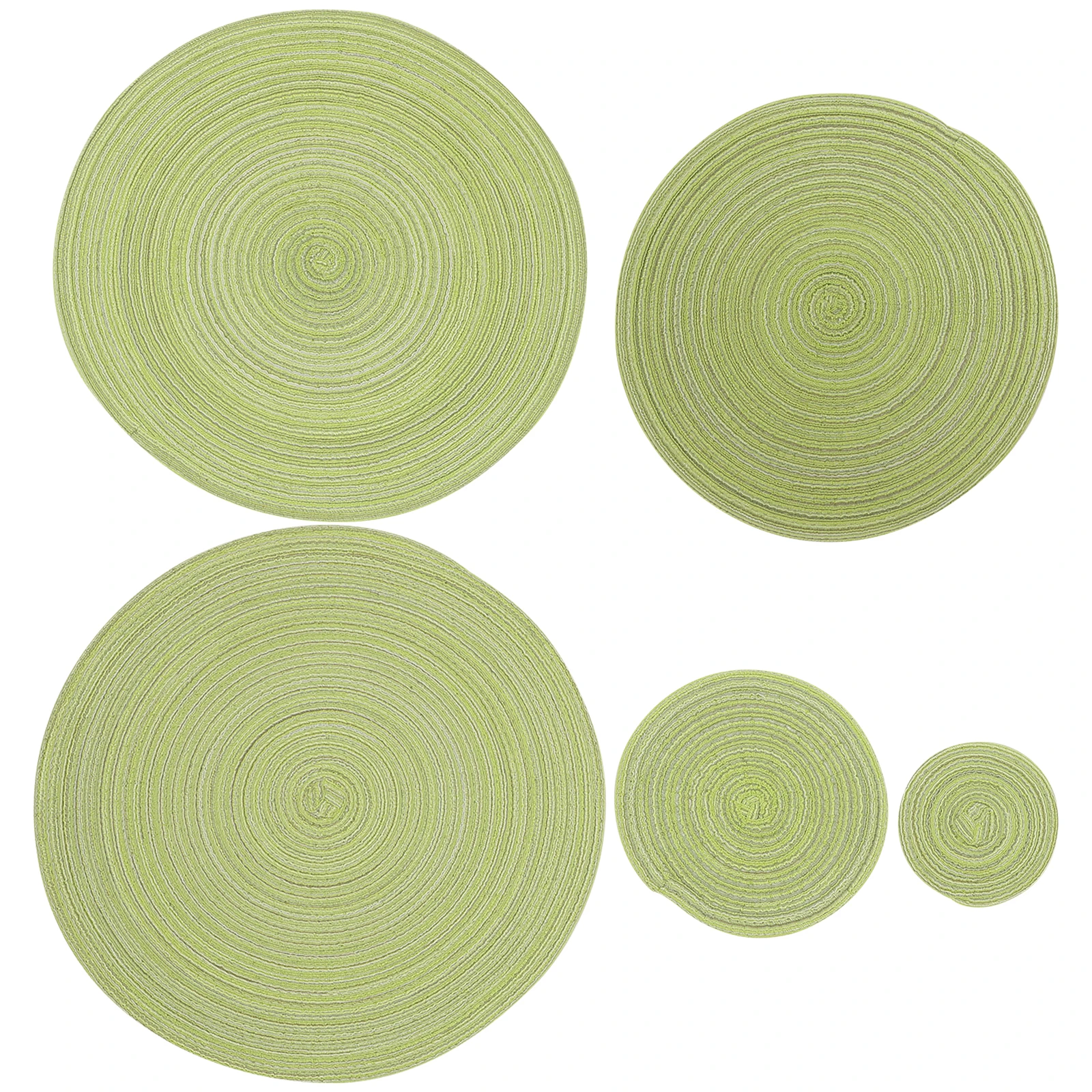 

5pcs Woven Placemat Heat-Resistant Cup Coasters For Desk Round Table Mats Non-Slip Water-Absorbent Tableware Mat Farmhouse