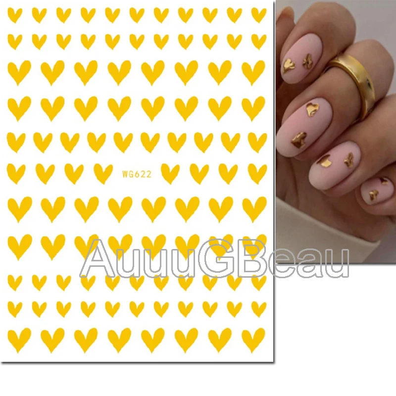 3D Nail Art Aufkleber rot schwarz Gold weiß süße Liebe Herzen Formen selbst klebende Schieber Nagel Aufkleber Dekoration für Nagel Maniküre