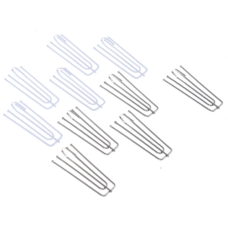 50Pcs Four Fork Metal Anti-rust Curtain Tape Hook Curtain Cloth Ring Clamp