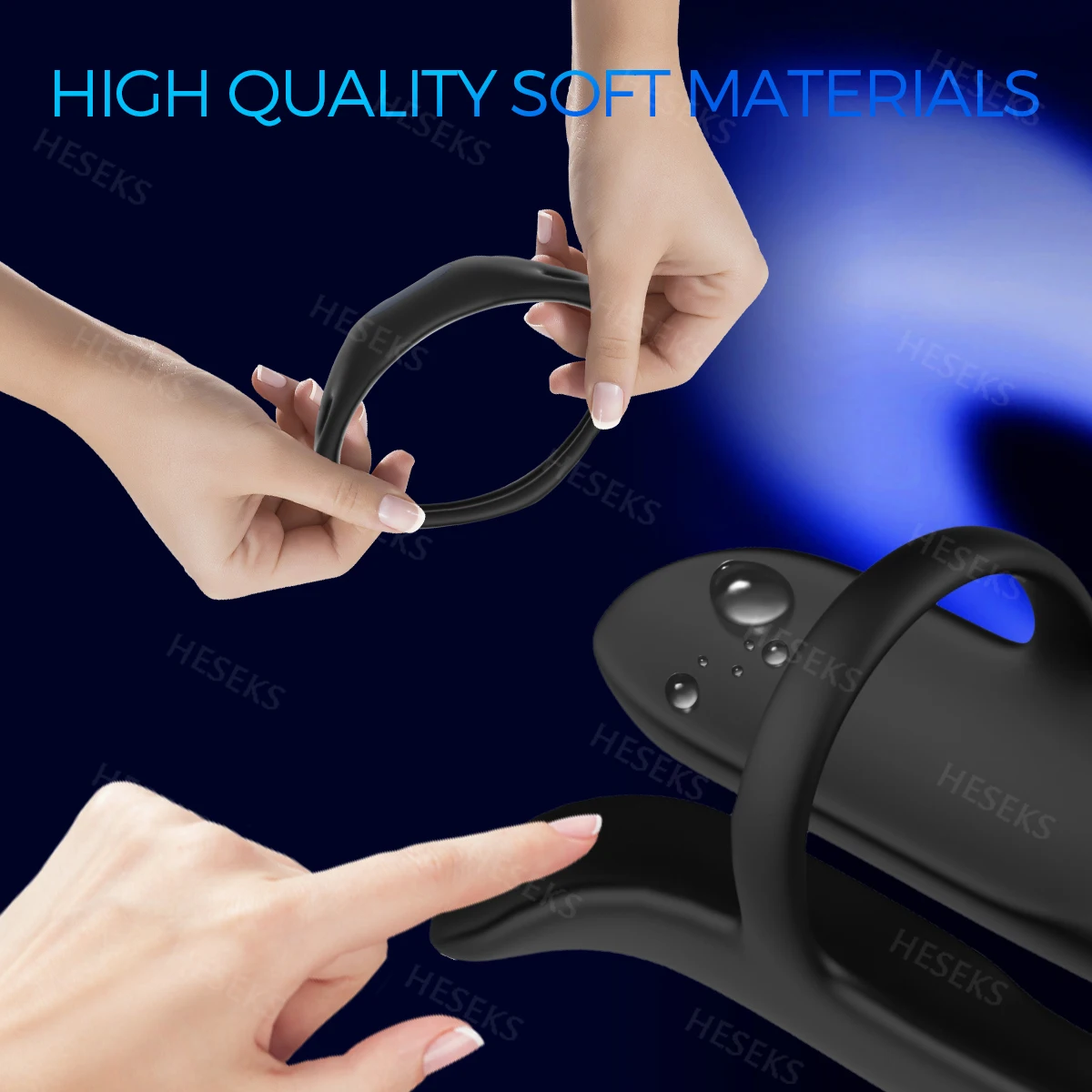 HESEKS Dual Motor Vibrating Penis Ring Cock Sleeve Penis Vibrator Extender Enlarge Delay Ejaculation Erection Sex Toys for Men