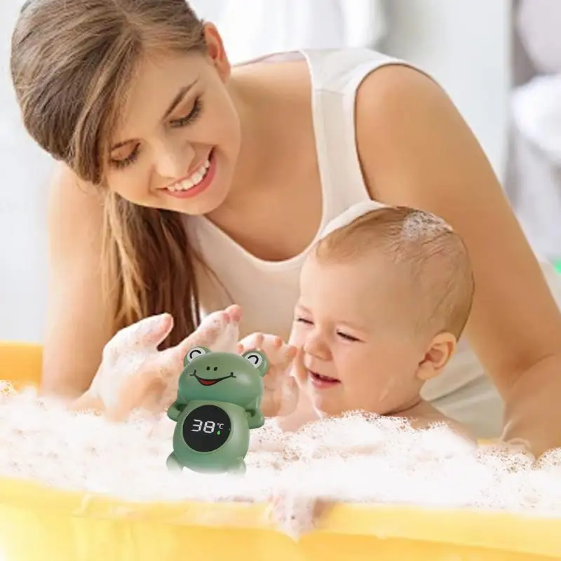 Baby Bath Thermometers Cute Cartoon Frog Waterproof Baby Bathtub Thermometers Type-C Bath Tub Thermometers For Family Friends