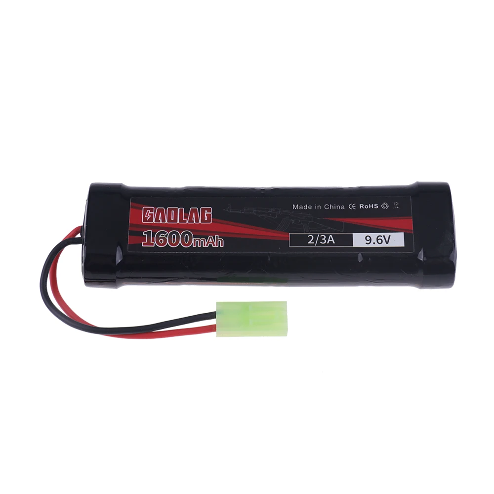 NiMH 2/3A 9.6V 1600mAh Flat Battery Pack with Mini Tamiya Connector  for Airsoft Guns Mini AK series or modified AEG\'s Parts