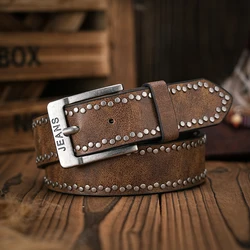 A men's and women's retro metal buckle casual style multi-color PU belt suitable for daily attendance business four seasons (sen