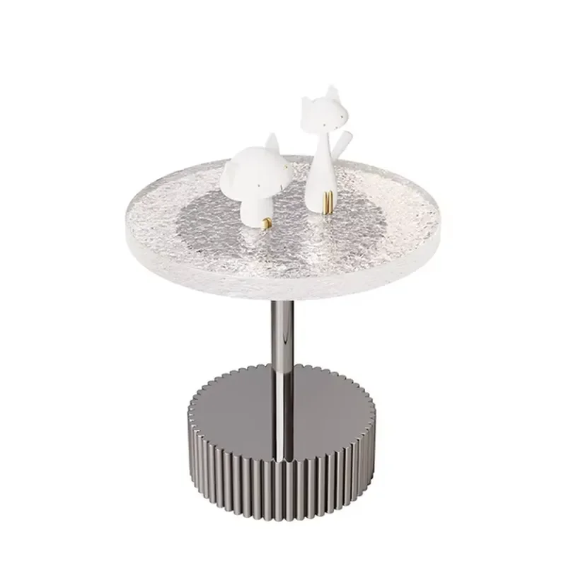 Plastic Products Acrylic Crafts Plastic Sheets- Modern Round Acrylic Side Table -for Living Room, Bedroom & Balcony Use