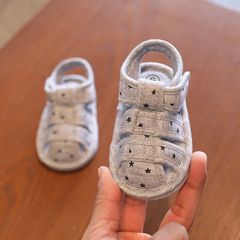 Soft Cotton Stars Summer Infant Baby Girl And Boy First Walkers Shoes Soft Sole Sandals Shoes Beach Shoes Baby Slippers