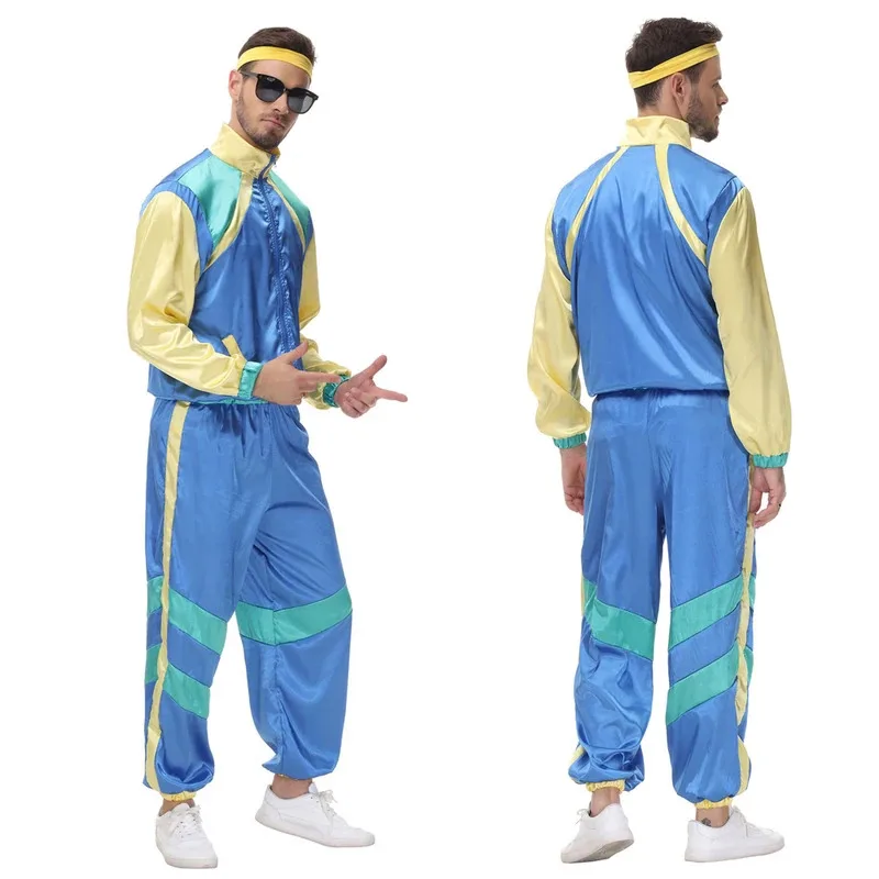 الوردي النساء ملابس رياضية سترة السراويل عقال وتتسابق 80s 90s ريترو خمر تأثيري قطعتين سترة واقية مجموعة هالوين بدلة الحفلات