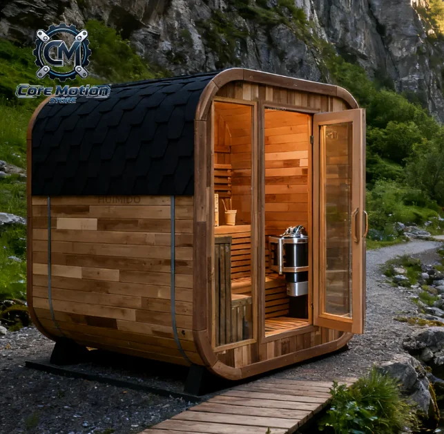 Modern Traditional 4-6Person Outdoor Sauna Room 9kW Stove Spliced Cedar Square Sauna House
