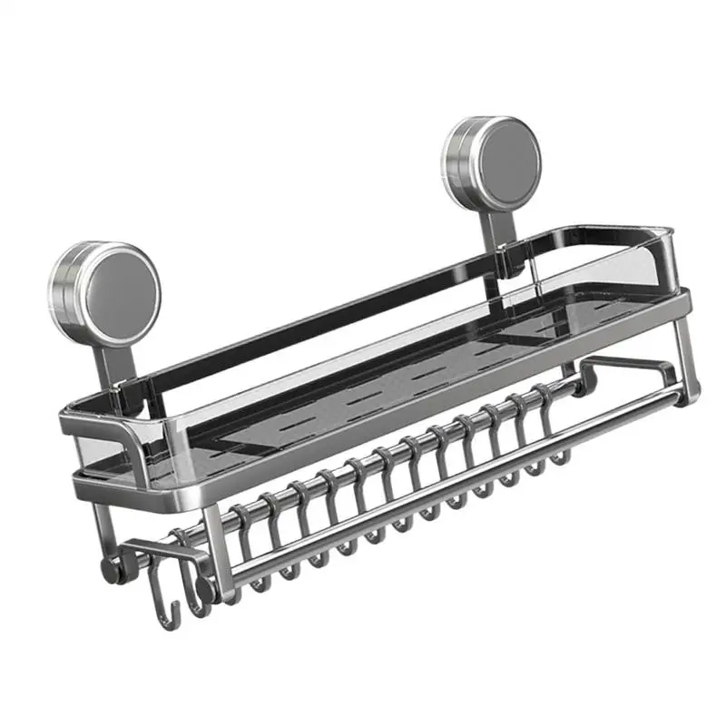 

Shower Organizer Bathroom Shower Shelves Large Capacity Holder Basket Tray Suction Cup With Hooks For Gym Dorm Bathtub Apartment