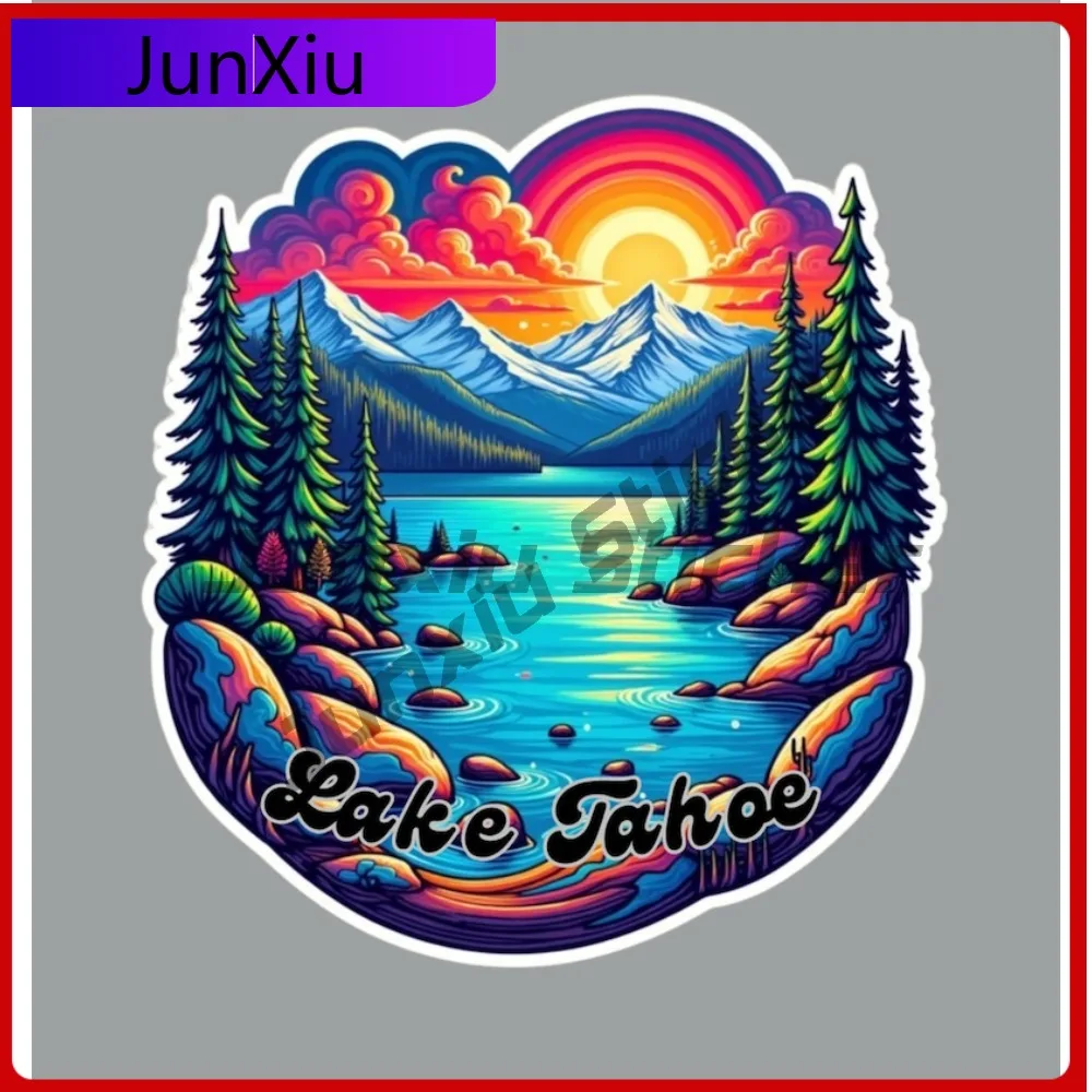 

Lake Tahoe Vacation Sticker Fridge Or Laptop Suv Window Rv Camping Windshield Luggage Logo Sticker For Car Decoration Exterior