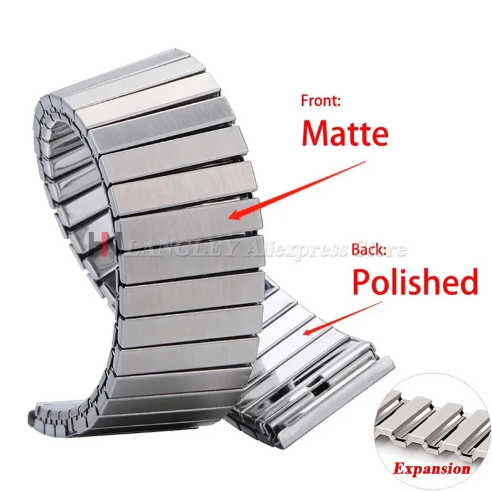 Quick Release Stainless Steel Elastic Stretch Watch Strap 14/16/18/20/22mm Watch Band Accessories Bracelet Metal Expansion Strap