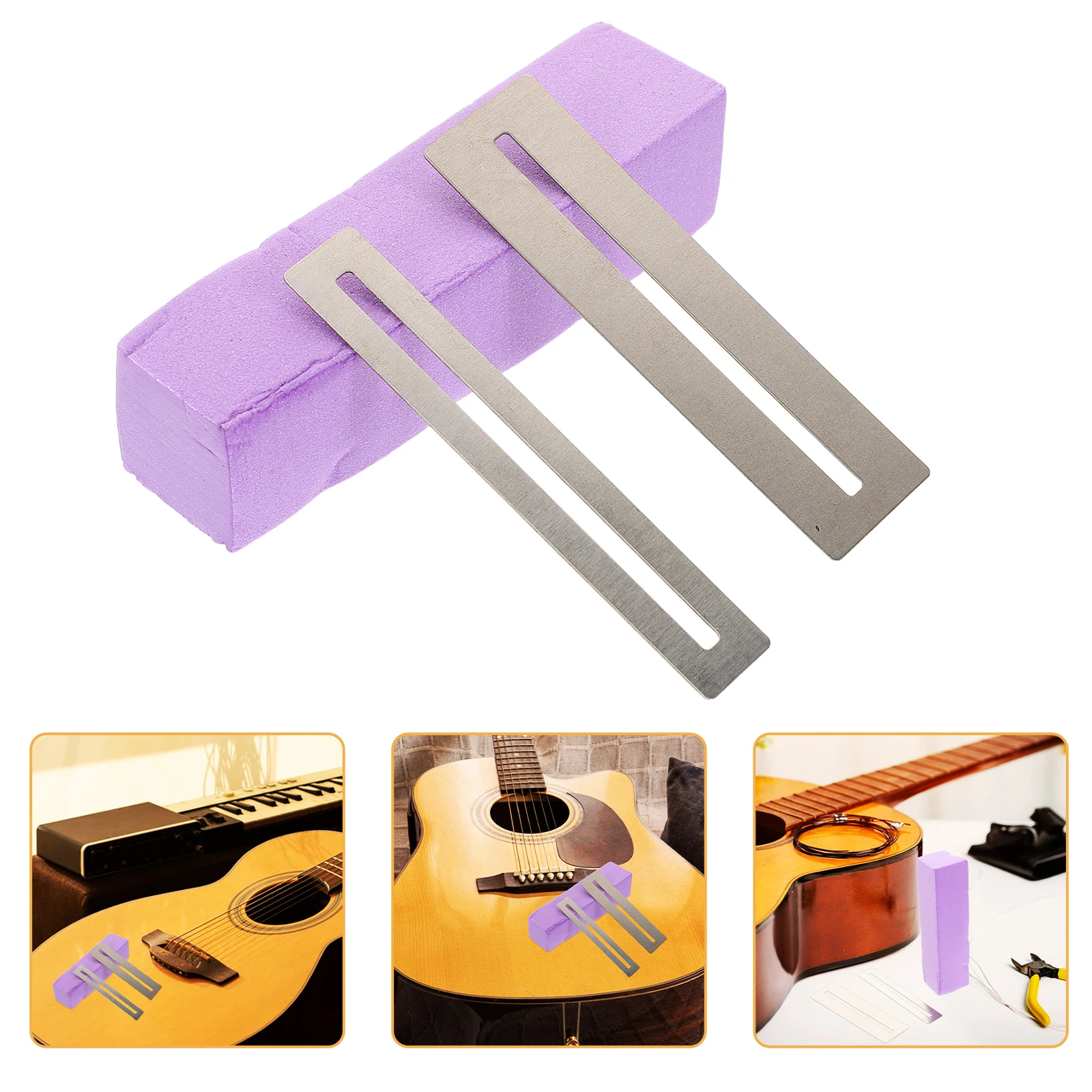 

1 set 1 Set Guitar Maintenance Tool Purple Soft Sand Block Fret Polishing Precision Sanding Guitar Fret Buffing Stone Repair