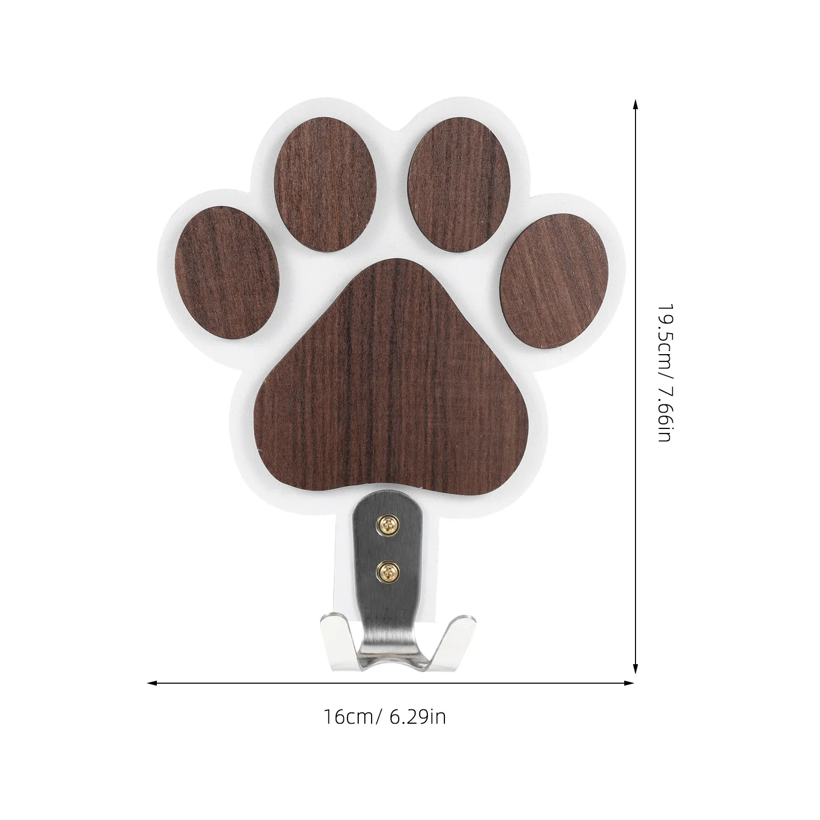 Wooden Paw Print Hook Decorative Wall Mount for Bathroom Kitchen Bedroom Towel Coat Hanger Unique Design Sturdy Wood Clothes