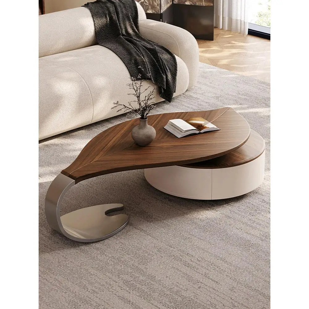 

Medieval style creative special-shaped leaf coffee table modern simple living room Italian minimalist ash wood coffee table