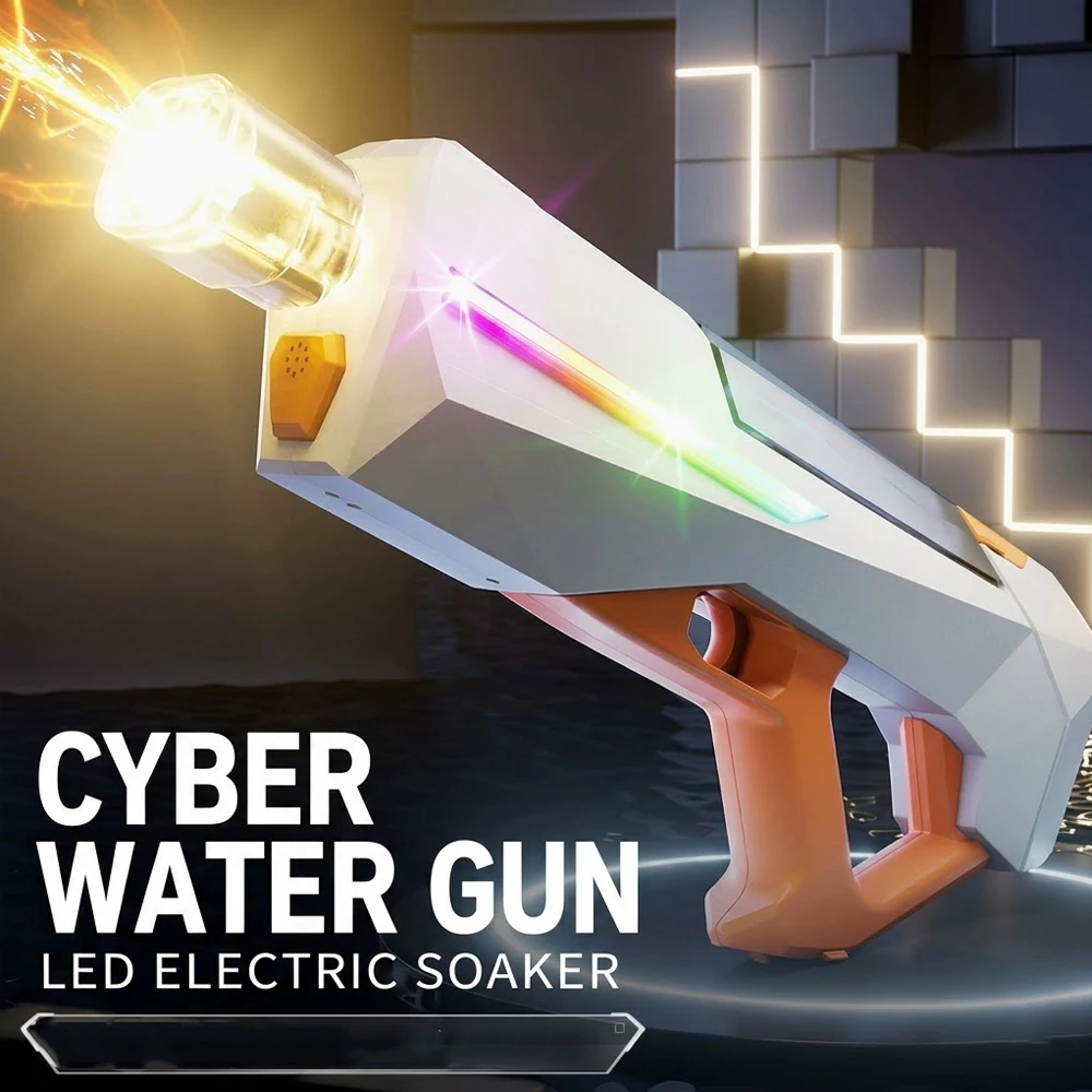 

LED Electric Water Gun High Pressure Fully Automatic Continuous Shooting Blaster Summer Outdoor Pool Party Toy for Kids Adults
