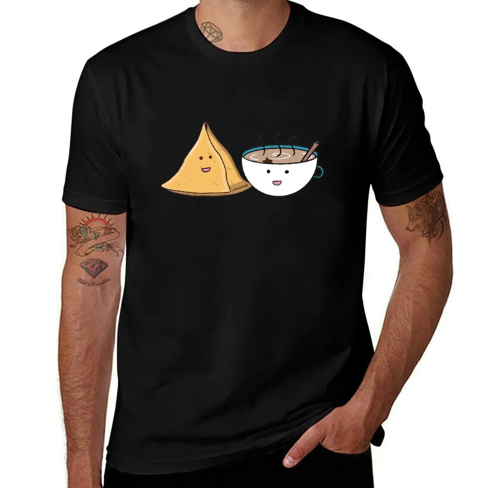 Chai & Samosa T-Shirt quick drying tops anime figures men clothings