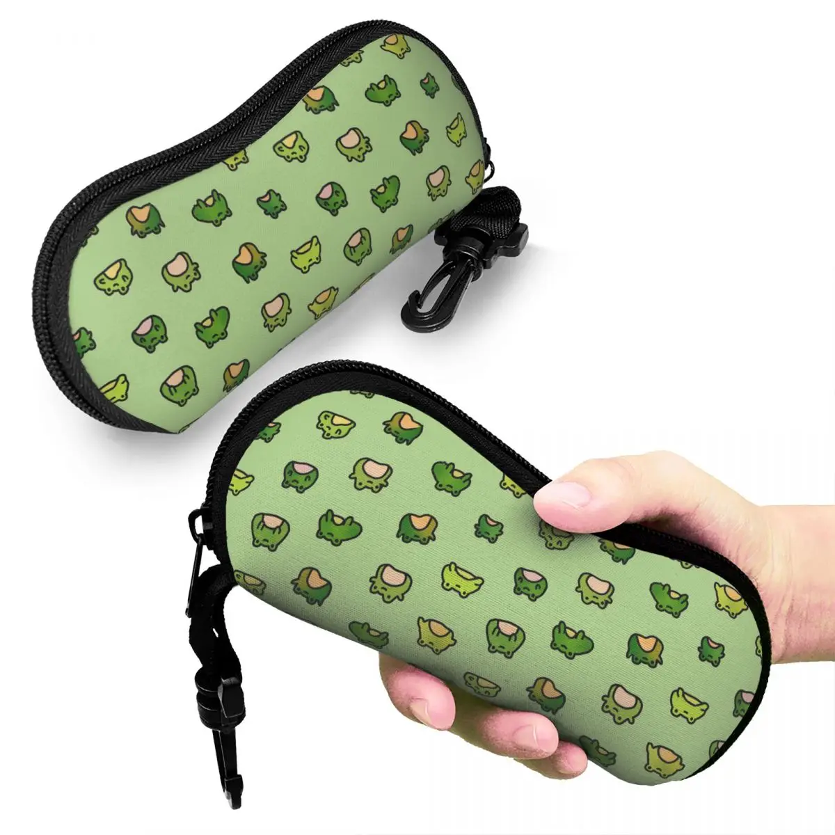 

Frogs Doodle Shell Glasses Case Portable Sunglasses Box Women Men Soft Eyeglass Bag Pouch