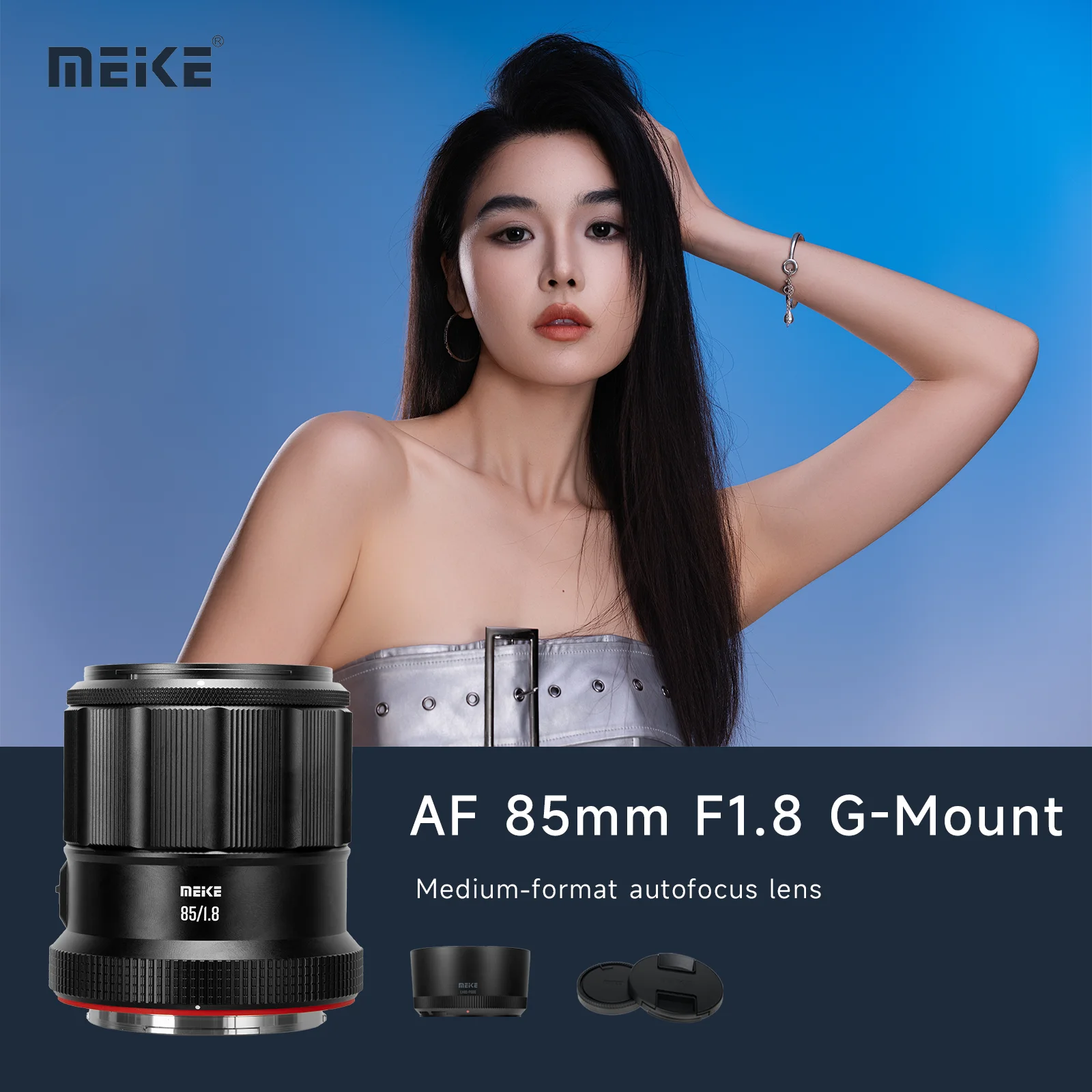 Image of Meike 85mm f1.8 Mittelformat-Autofokus-Objektiv mit G-Mount für Porträtaufnahmen für Fujifilm GFX-Systeme Spiegellose Kameras