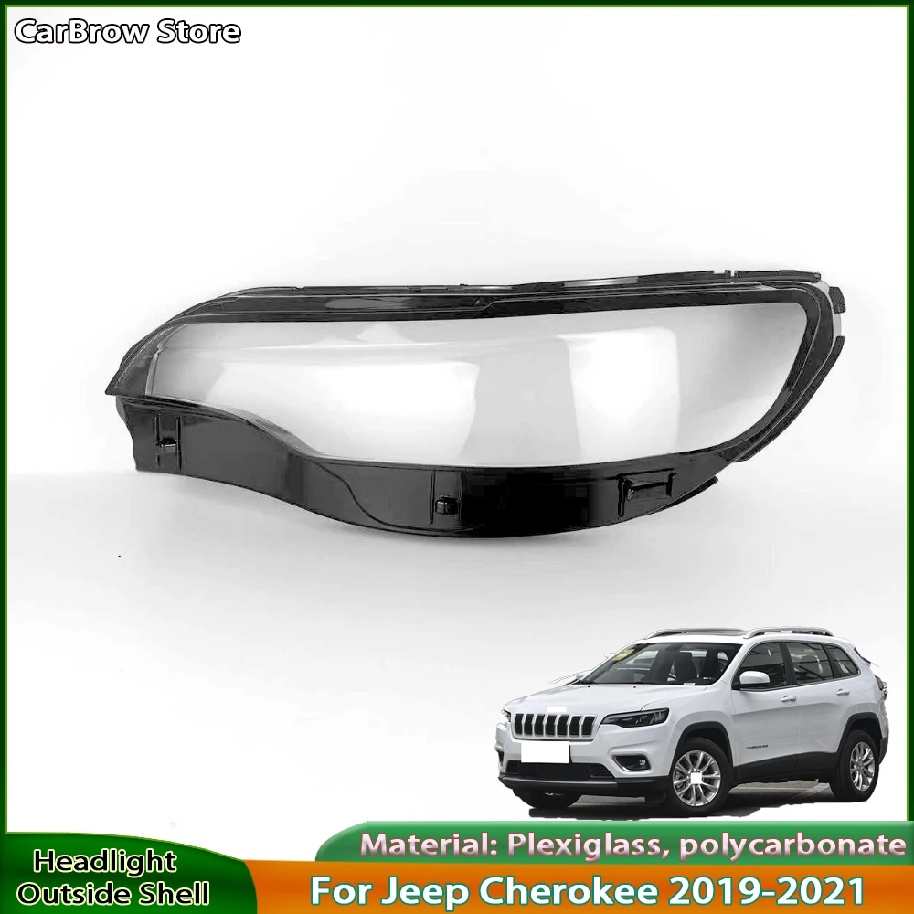 

Headlight Shade Lens Plexiglass For Jeep Cherokee 2019 2020 2021 Front Headlamp Cover Transparent Lampshades Lamp Shell Masks