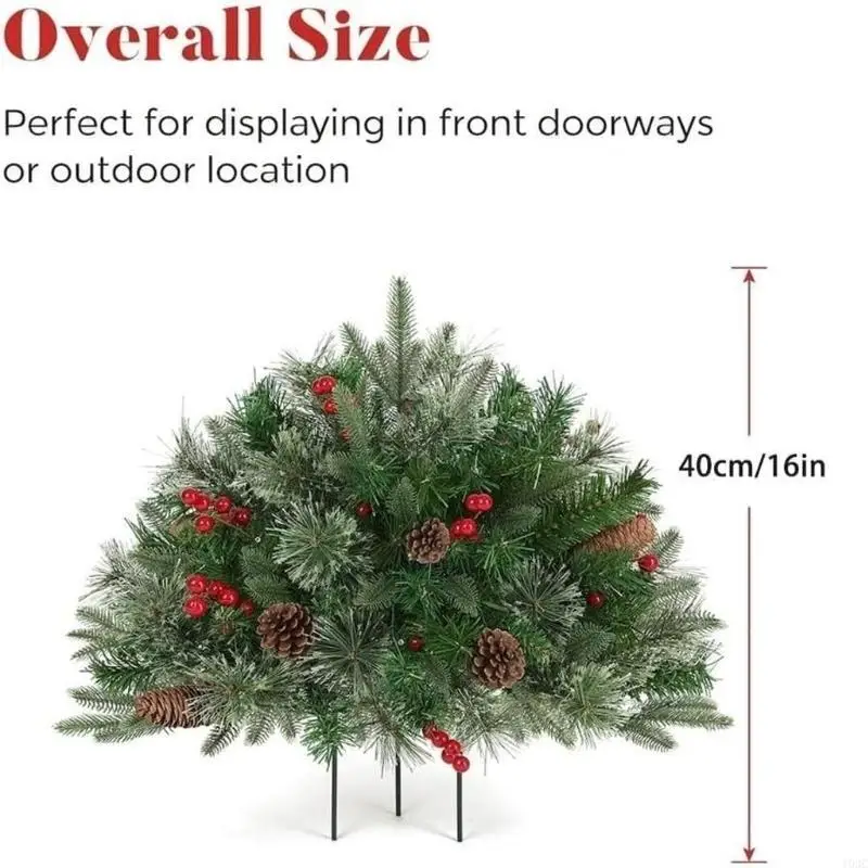

16-inch artificial Christmas planting shrubbery, lighting up holiday planting flower pots, with three-legged stand for 1 193C
