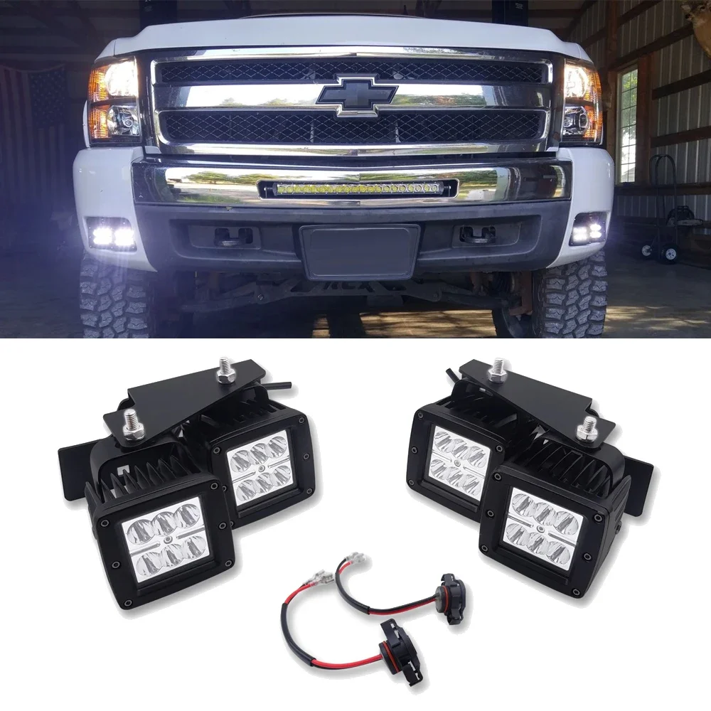 

Lower Car Bumper Hidden LED Fog Light Mounting Bracket For Chevrolet Silverado 1500/2500 HD/3500 HD&Chevy Silverado 2500/3500