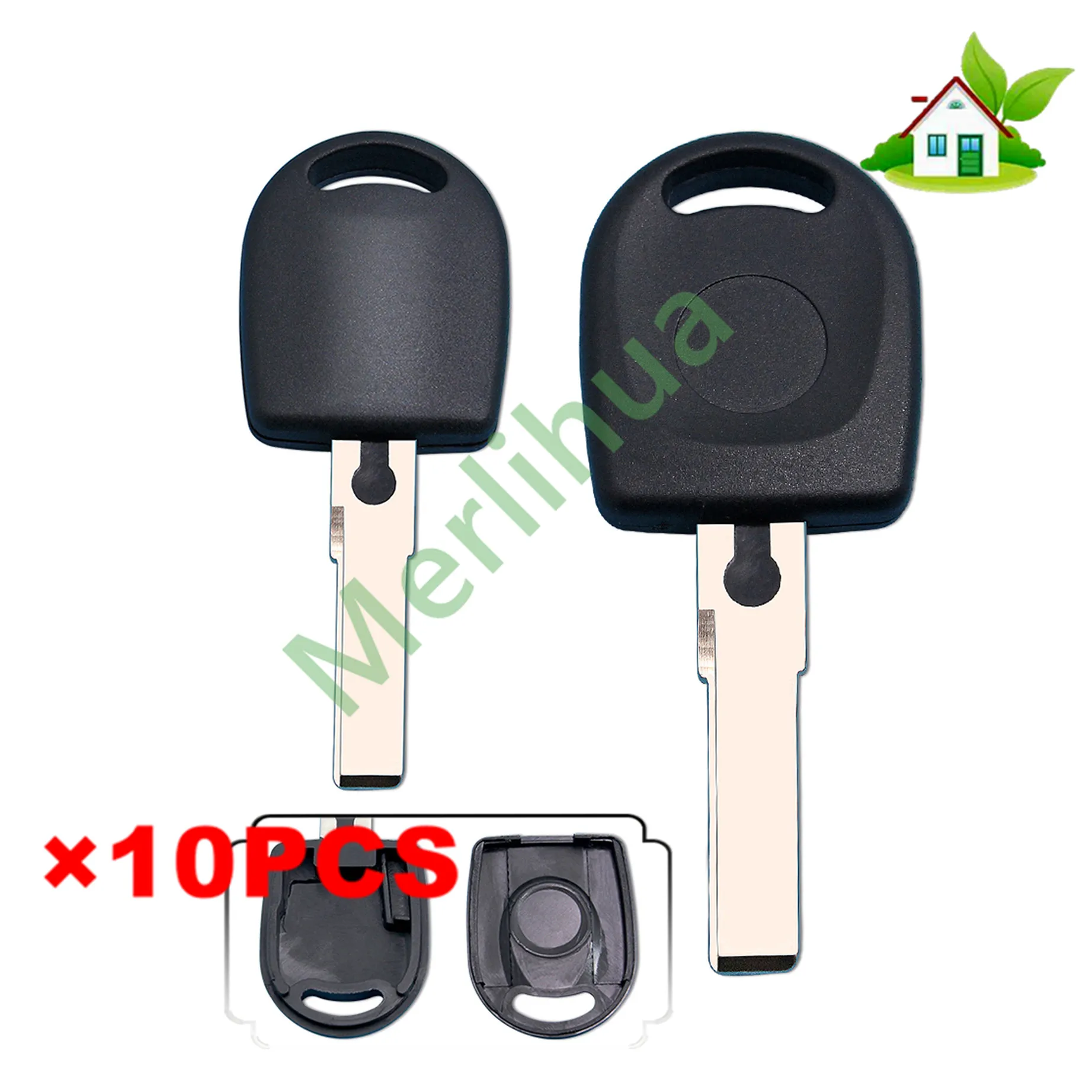 FOR B5 Round‑Handle Car Secondary Key Shell Spare Replacement Fob Housing Compatible With Jetta Magotan Sagitar