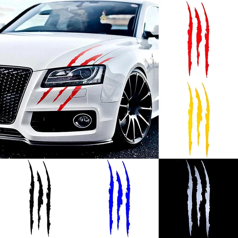 

1 Pc Universal Car Body Headlight Sticker Reflective Monster Claw Scratch Stripe Marks Automobile Decoration Accessories
