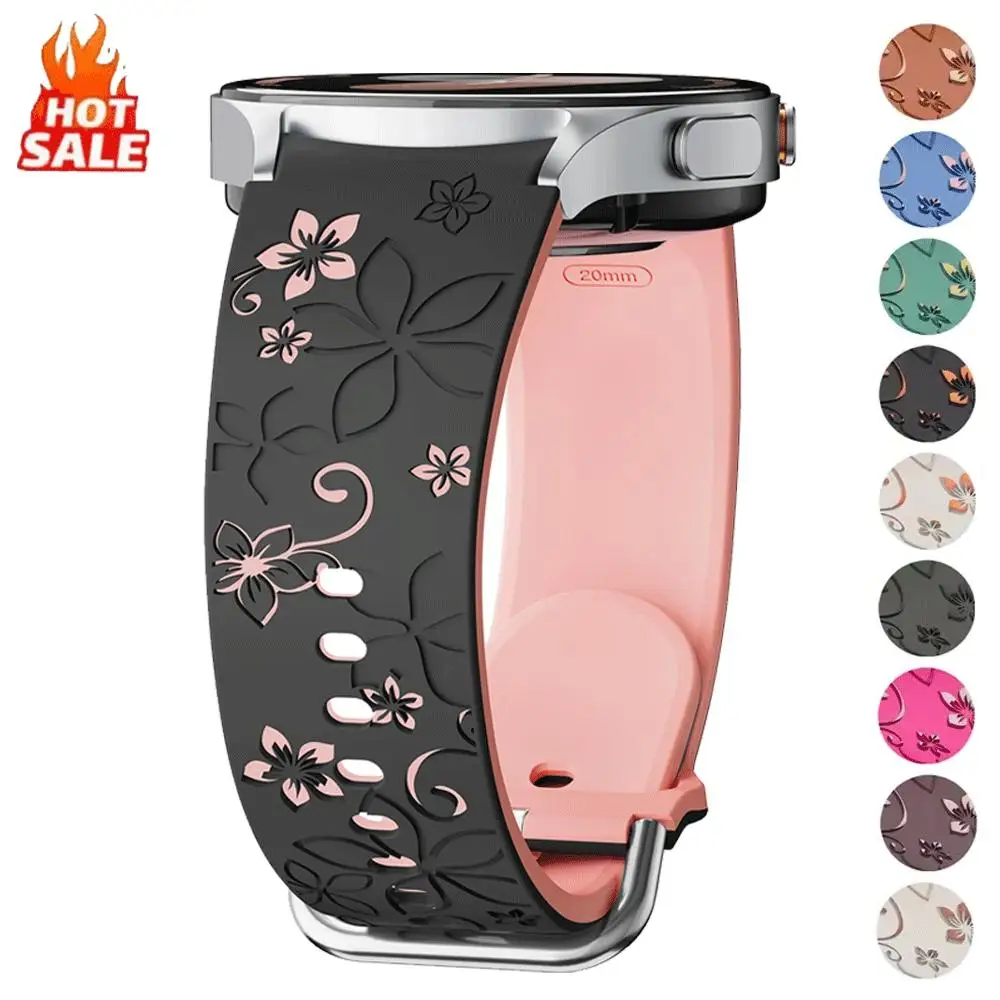Graviertes Silikonarmband für Samsung Galaxy Watch 7 FE 6 4 Classic/5 Pro 45 No Gaps Sportarmband Galaxy Watch 7 Band 44 mm 40 mm