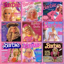 9pcs Retro Barbie Princess Square Refrigerator Wall Stickers Girl Accessories Bedroom Poster Decoration Toys for Girls Lomo Card