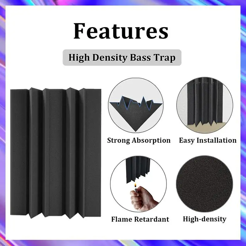 

Quality 12Piece Acoustic Foam High Density Sound Panels Insulation Sound Absorbing Foam For Studios Home