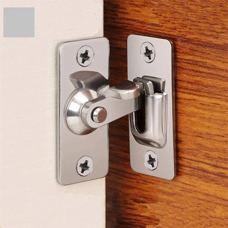 2 Pcs Stainless Steel 90 Degree Right Angle Door Lock Buckle Pin, Drawer Fastener Furniture Hardware