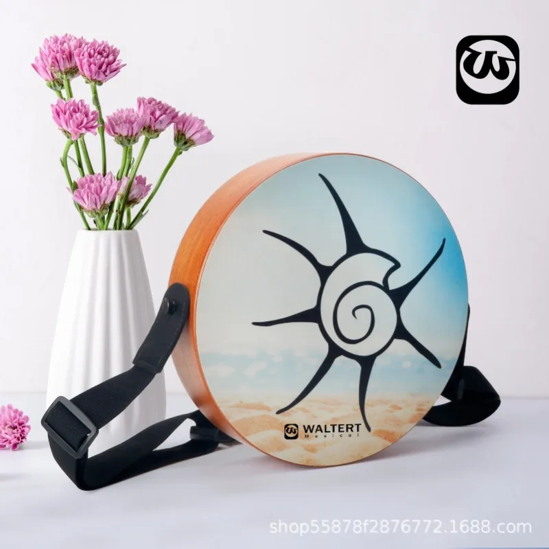 Tambor de mão em caixa de madeira