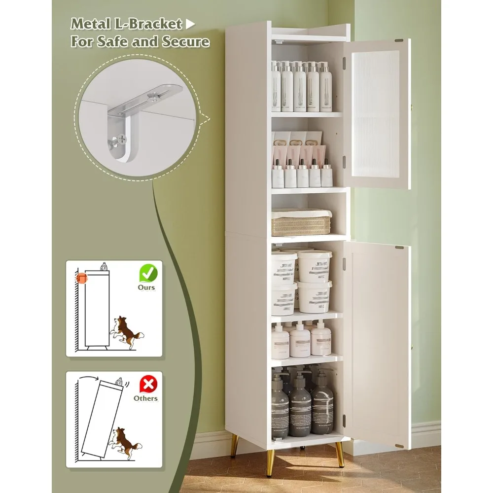 

Tall Bathroom Storage Cabinet with 2 Doors, 69" Narrow Storage Cabinet, Customized
