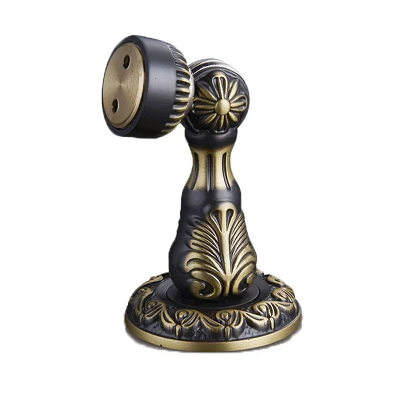 

European Brass Wooden Door Decorative Gate Magnetic Door Stopper Gold/black ST-0037 Door Stops Black/gold Tinyhob CN;ZHE 357g 10