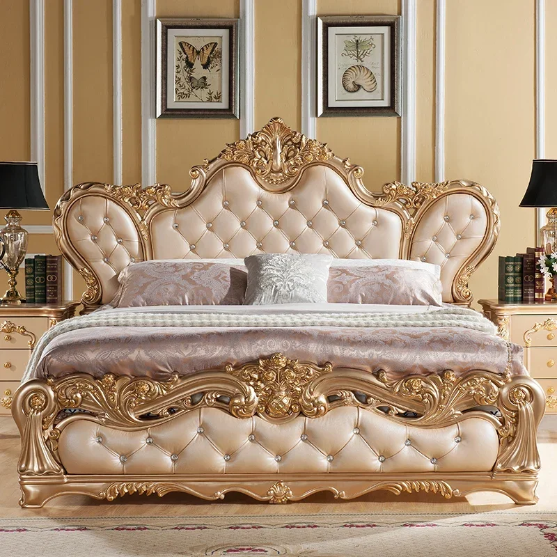 

European Girl Bed Double Aesthetics High Quality Comfortable Adult Bedroom Bed Fashion Queen Design Beliche Salon Furniture