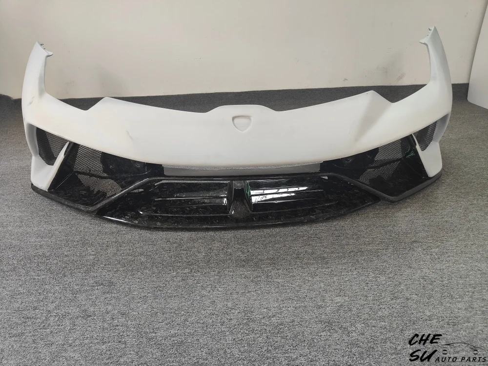 Front Bumper Upgrade Kit for Lamborghini Huracan LP610 Upgraded with P-style Resin Primer and Forged Carbon Fiber Body Kit