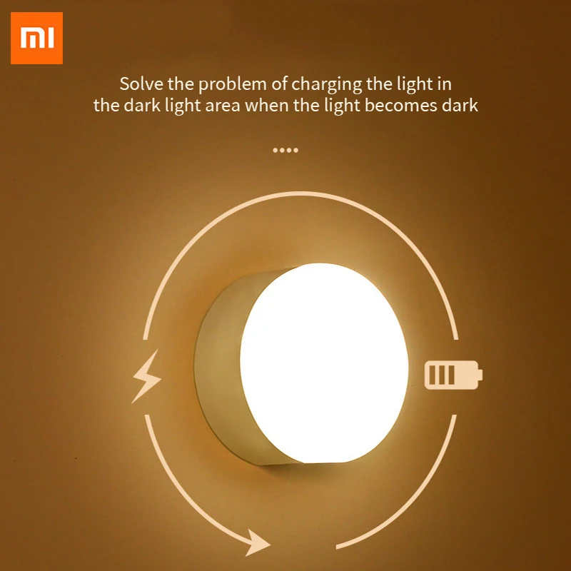 Xiaomi Intelligent Human Body Induction Night Light Led ทางเดินชาร์จทางเดินตู้เสื้อผ้าไร้สายไฟห้องนอน