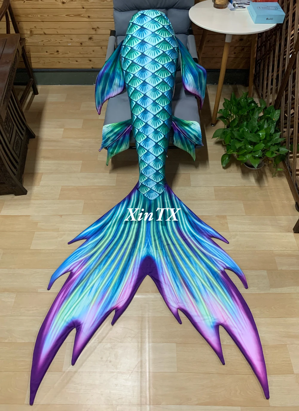 NEW!HD Printing Adults Mermaid Tail Skin Swimming Suit For Cosplay Photoshooting Women Tail Can Add Monofin