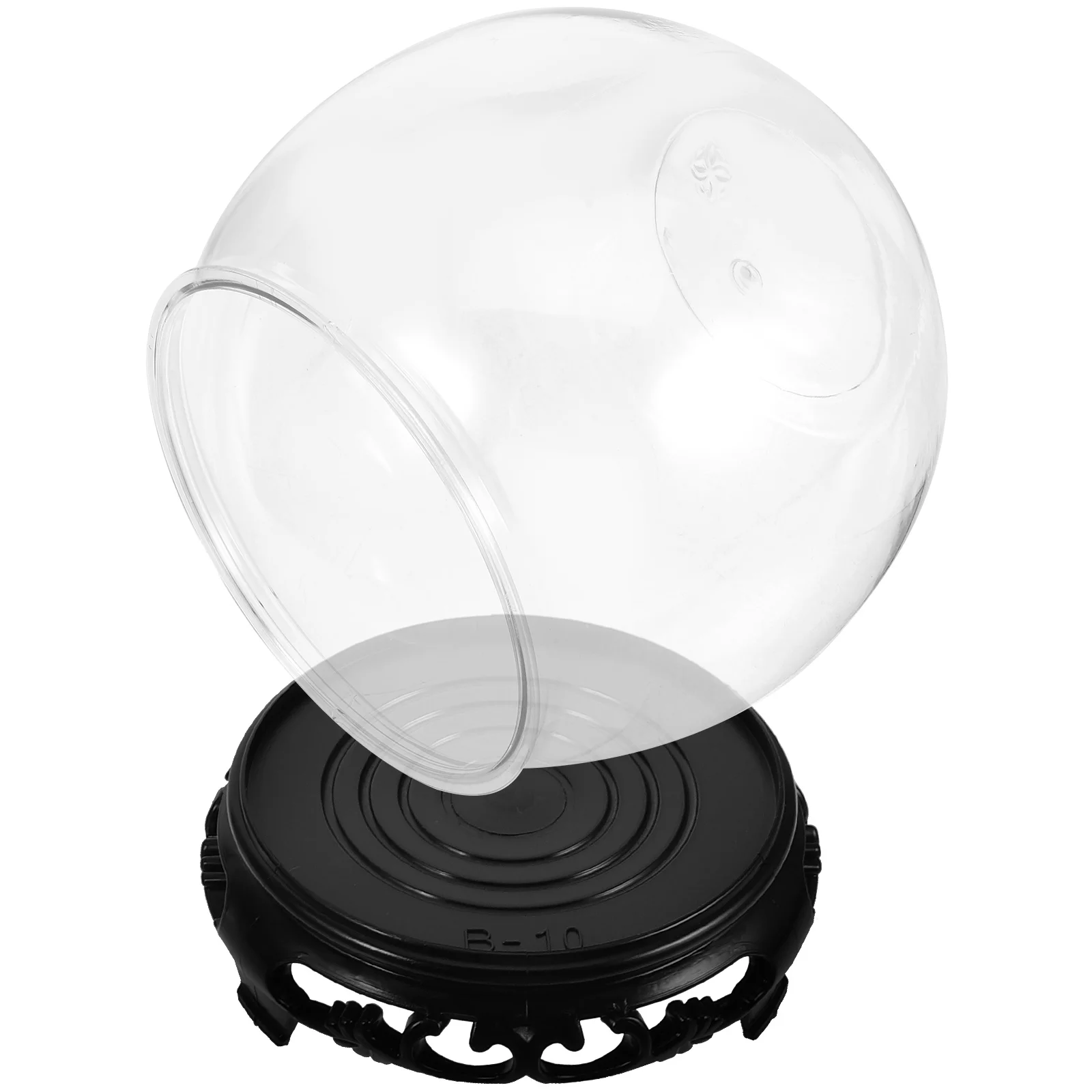 

Broken-proof Fish Tank Transparent Bowl Aquarium with Stand Desk Bowls Wooden Display Desktop
